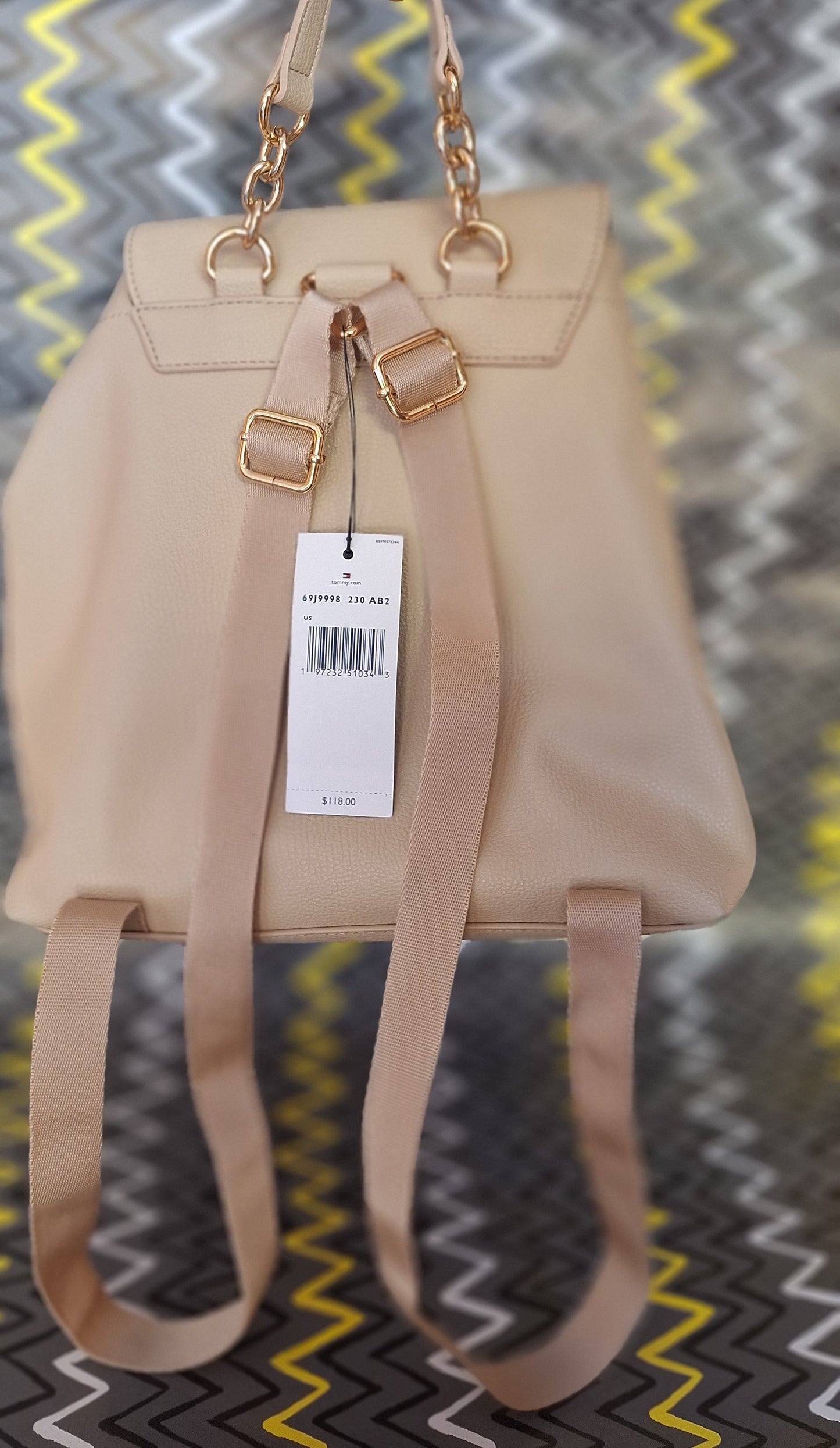 TOMMY HILFIGER BOLSO MOCHILA BEIGE